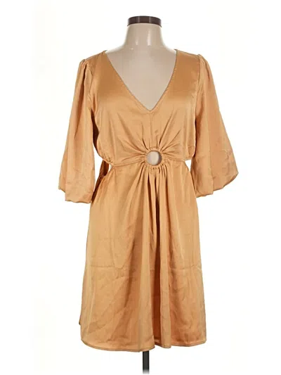 Pre-owned Pink Lily Casual Dress In Tan