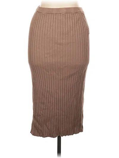 Pre-owned Pink Lily Casual Skirt In Brown