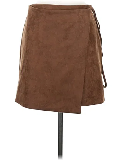 Pre-owned Pink Lily Casual Skirt In Brown