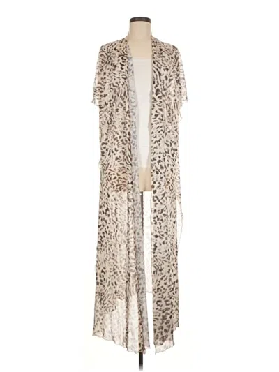 Pre-owned Pink Lily Kimono In White