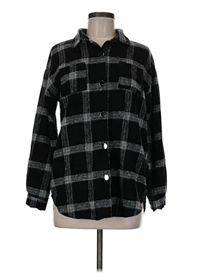 Pre-owned Pink Lily Long Sleeve Blouse In Black