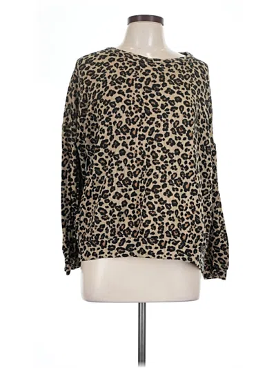 Pre-owned Pink Lily Long Sleeve Blouse In Brown
