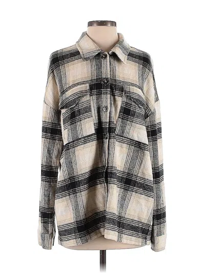 Pre-owned Pink Lily Long Sleeve Blouse In Gray