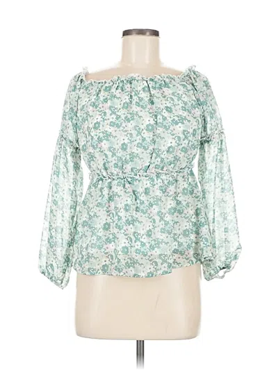 Pre-owned Pink Lily Long Sleeve Blouse In Green
