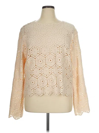 Pre-owned Pink Lily Long Sleeve Blouse In Ivory