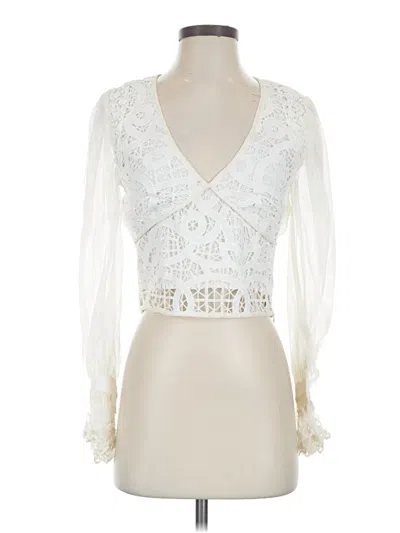 Pre-owned Pink Lily Long Sleeve Blouse In Ivory