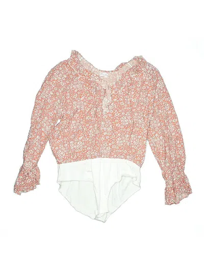 Pre-owned Pink Lily Long Sleeve Blouse In Orange