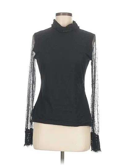 Pre-owned Pink Lily Long Sleeve Top Black Turtleneck Tops