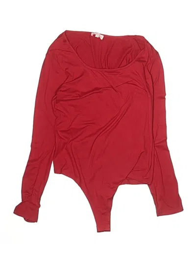 Pre-owned Pink Lily Long Sleeve Top Red Cowl Neck Tops