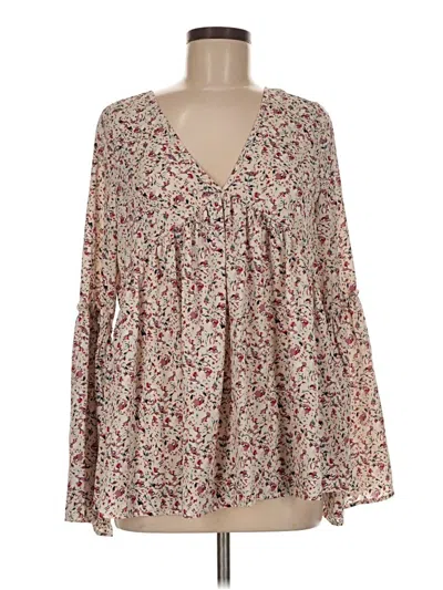 Pre-owned Pink Lily Long Sleeve T-shirt In Tan
