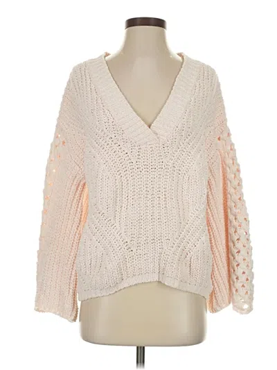 Pre-owned Pink Lily Pullover Sweater In Ivory
