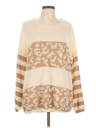 Pre-owned Pink Lily Pullover Sweater In Tan