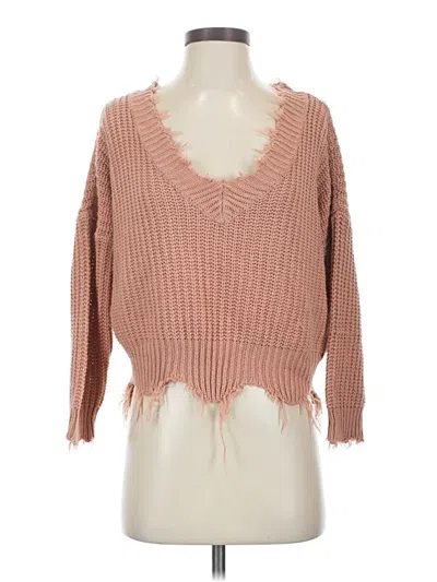 Pre-owned Pink Lily Pullover Sweater In Tan