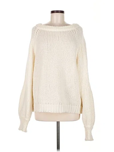 Pre-owned Pink Lily Pullover Sweater In White