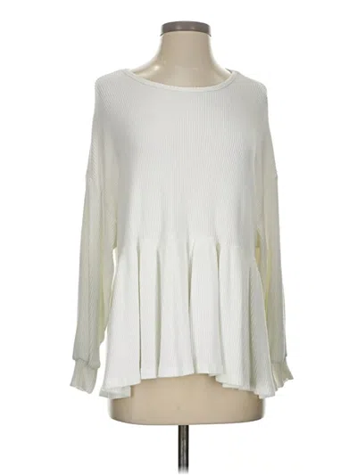 Pre-owned Pink Lily Pullover Sweater In White