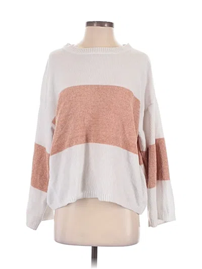 Pre-owned Pink Lily Pullover Sweater In White
