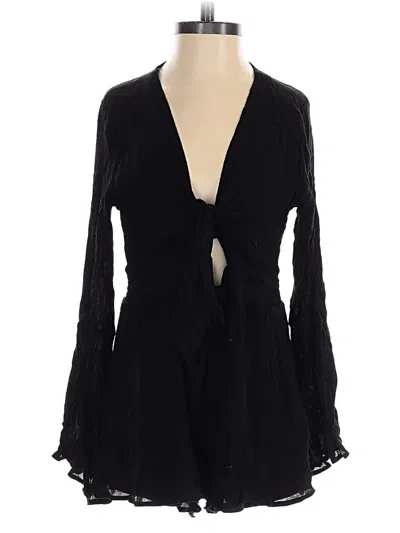 Pre-owned Pink Lily Romper In Black