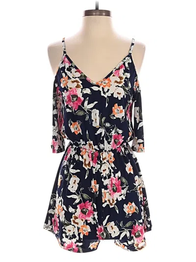 Pre-owned Pink Lily Romper In Blue