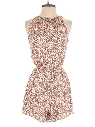 Pre-owned Pink Lily Romper In Tan
