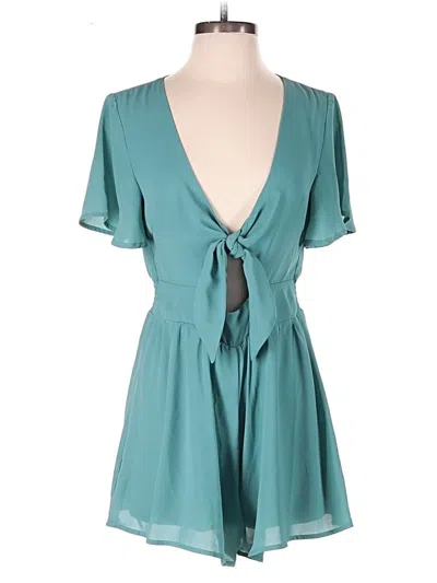 Pre-owned Pink Lily Romper In Teal