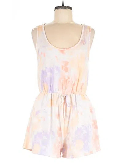 Pre-owned Pink Lily Romper In White