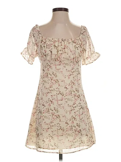 Pre-owned Pink Lily Short Sleeve Blouse In Ivory