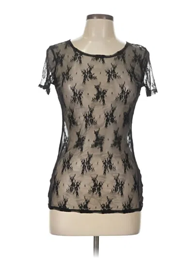 Pre-owned Pink Lily Short Sleeve Top Black Scoop Neck Tops