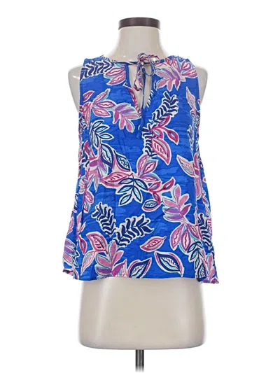 Pre-owned Pink Lily Sleeveless Blouse In Blue
