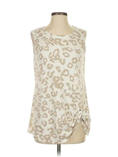 Pre-owned Pink Lily Sleeveless Blouse In White