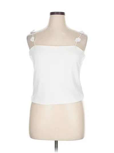 Pre-owned Pink Lily Sleeveless Blouse In White