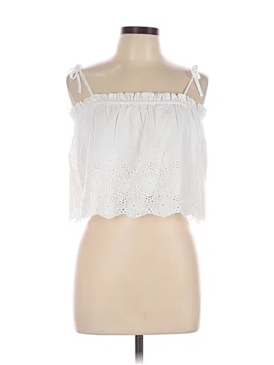 Pre-owned Pink Lily Sleeveless Blouse In White