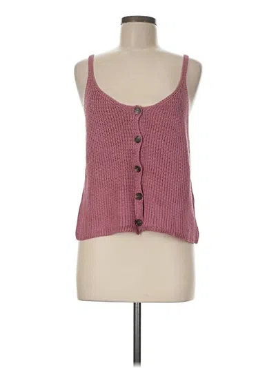 Pre-owned Pink Lily Sleeveless Top Burgundy Sweetheart Neckline Tops