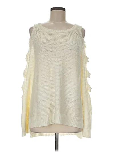 Pre-owned Pink Lily Sleeveless Top Ivory Cold Shoulder Neckline Tops