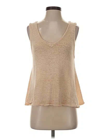 Pre-owned Pink Lily Sleeveless Top Tan Scoop Neck Tops