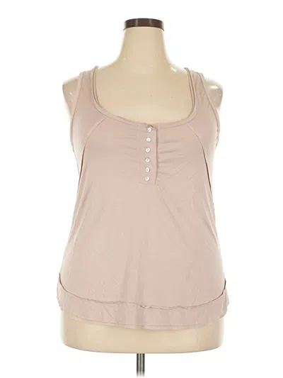 Pre-owned Pink Lily Sleeveless Top Tan Scoop Neck Tops