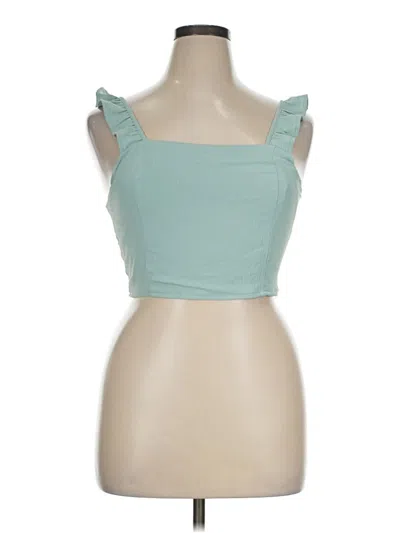 Pre-owned Pink Lily Sleeveless Top Teal Sweetheart Neckline Tops