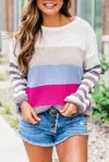 Pink Lily Spring Sweater In Multi In Multi
