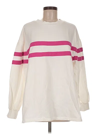 Pre-owned Pink Lily Sweatshirt In White