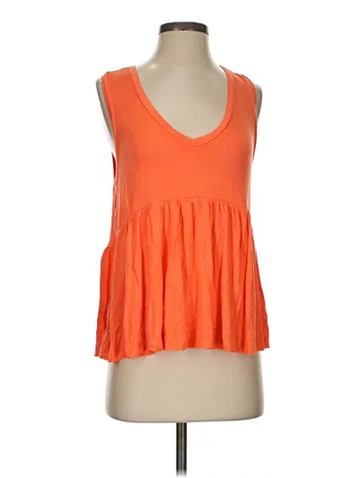 Pre-owned Pink Lily Tank Top Orange Plunge Neckline Tops