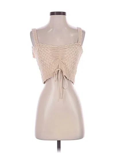 Pre-owned Pink Lily Tank Top Tan Strapless Neckline Tops