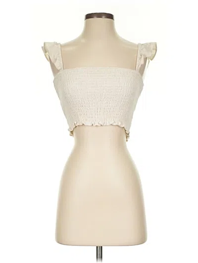 Pre-owned Pink Lily Tube Top Ivory Strapless Neckline Tops