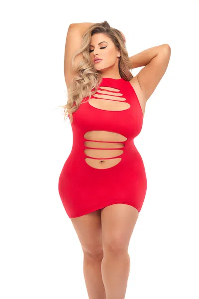 Pink Lipstick Can't Commit Dress - Queen Size - Red In Pink