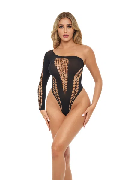 Pink Lipstick Dollar Sign Bodysuit - One Size - Black