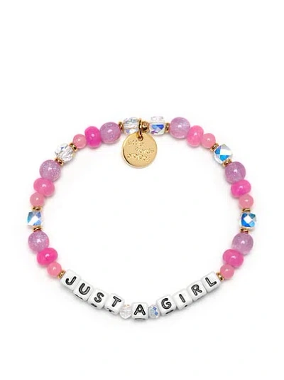 Pink Little Words Project Just A Girl Bracelet In
