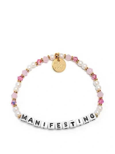 Pink Little Words Project Manifesting Bracelet In Black