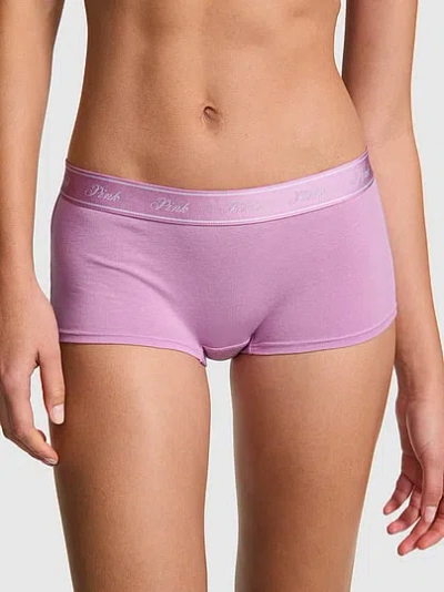 Pink Logo Boyshort Panty In Blue