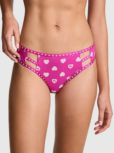 Pink Logo Cotton Cheeky Panty In