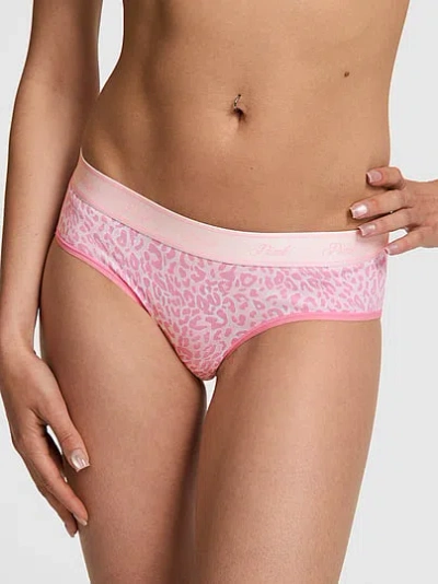 Pink Logo Cotton Hiphugger Panty In