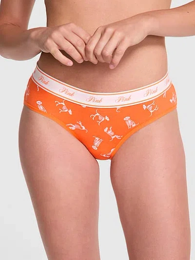 Pink Logo Cotton Hiphugger Panty In Multi