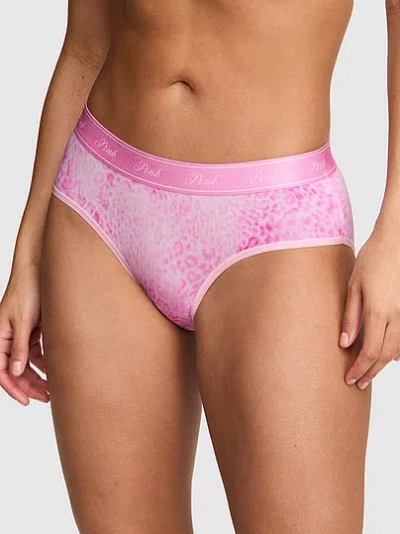 Pink Logo Cotton Hiphugger Panty In